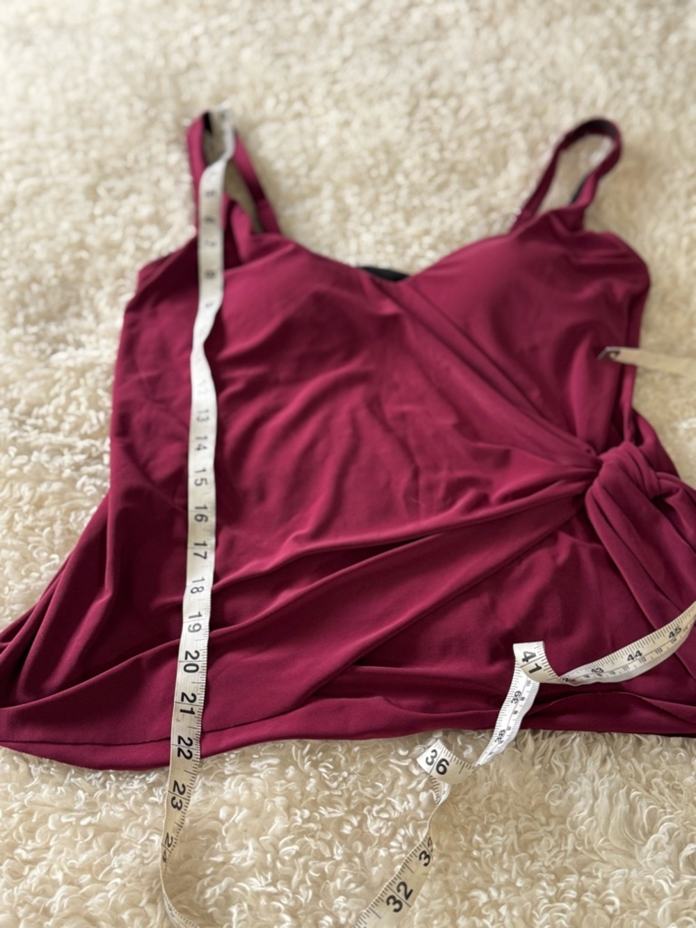 Dreamsuit Burgundy Tankini Top and High Rise Bikini Bottom Swimsuit Set Sz 8 NEW - Picture 5 of 10